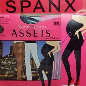 SPANX MATERNITY UNDERBELLY SUPPORT FIRMS THIGHS BLACK TIGHTS SMALL NEW NWT